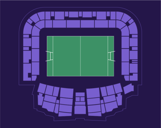 Bluenergy Stadium in Udine seating map showing the full bowl with no specific zones highlighted.