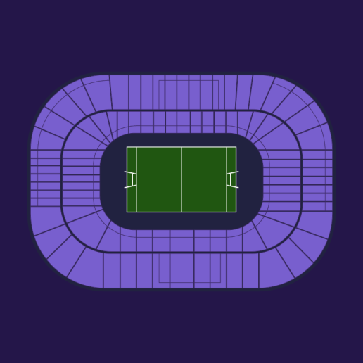 Murrayfield stadium rugby seating map showing both longside and shortside tiers on a dark-purple background with no specific blocks highlighted.