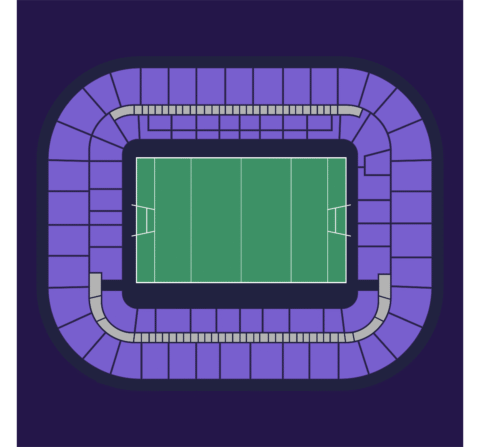 Matmut Atlantique seat plan – Union Bordeaux-Bègles home matches – aggregate view with all sections in purple
