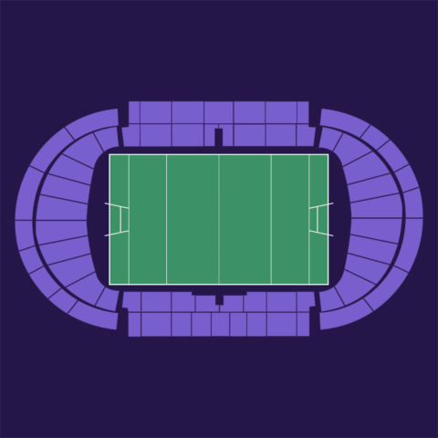 Stade Chaban-Delmas seat plan – Union Bordeaux-Bègles home matches – aggregate view with all sections in purple