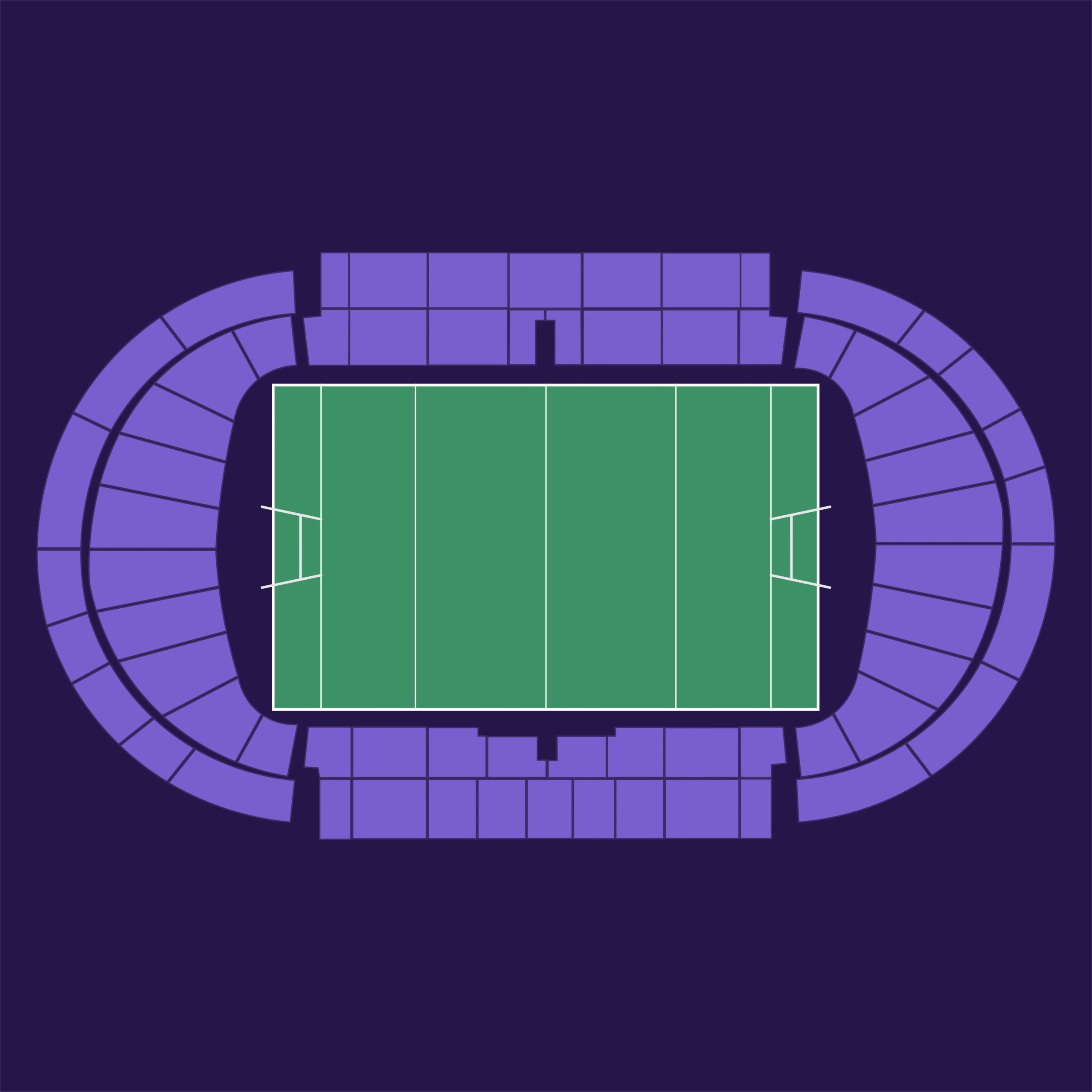 Stade Chaban-Delmas seat plan – Union Bordeaux-Bègles home matches – aggregate view with all sections in purple