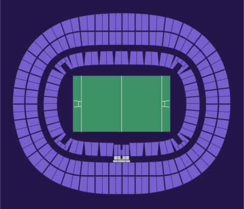 Stade de France seat plan – Top 14 phase finals – aggregate view with all sections in purple