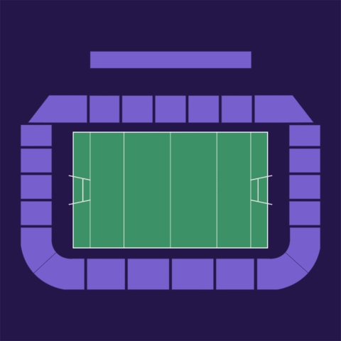 Stade Ernest-Wallon seat plan – Toulouse home matches – aggregate view with all sections in purple