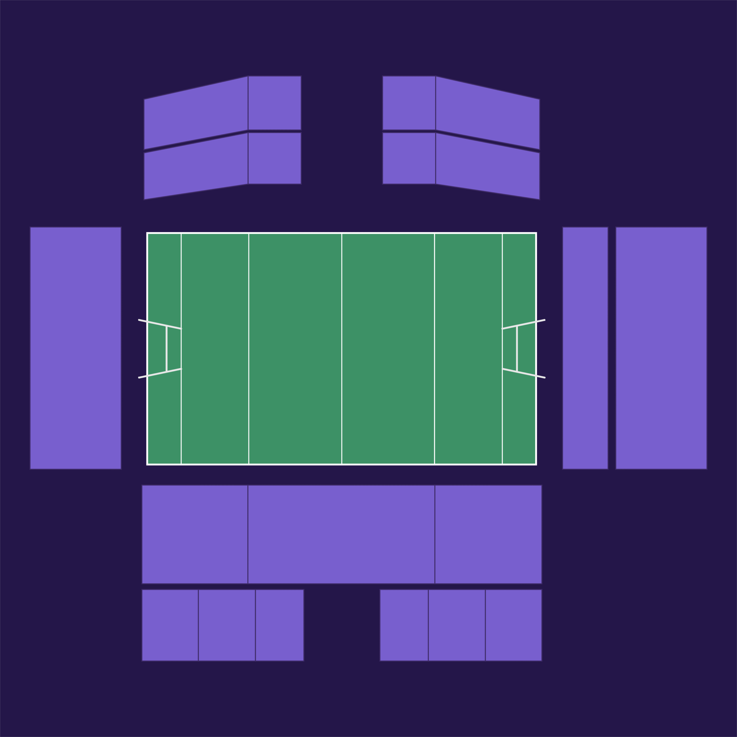 Stade Rochelais seat plan – Top 14 home matches – aggregate view with all sections in purple