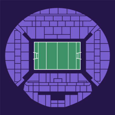 韦洛德罗姆球场座位平面图 - 总览图，所有区域均为紫色（马赛）