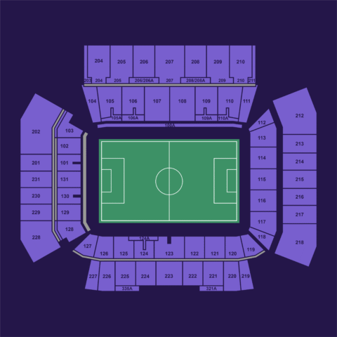 Toronto BMO Field full seating chart showing all lower, upper, and premium sections for FIFA World Cup 2026 matches.