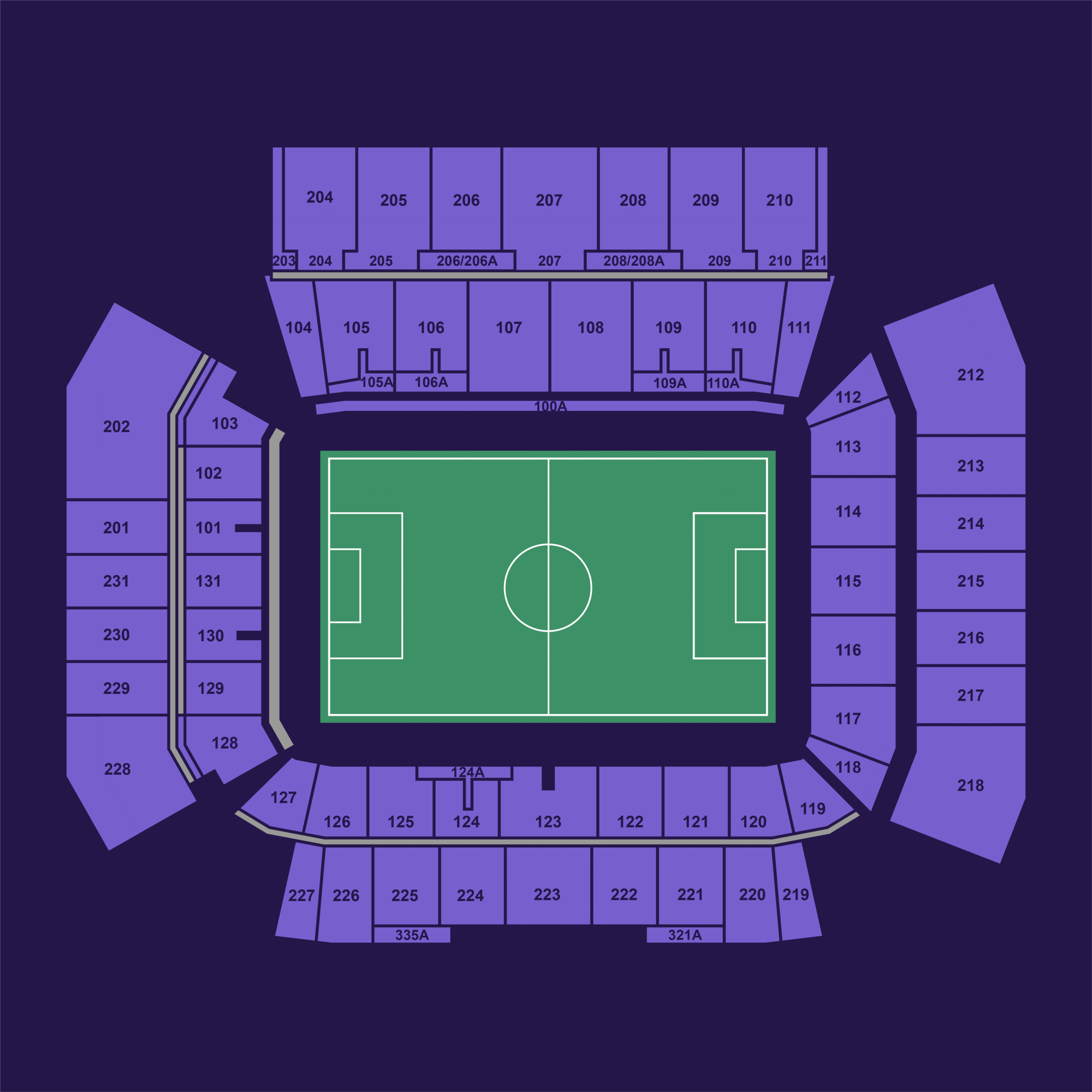 Toronto BMO Field full seating chart showing all lower, upper, and premium sections for FIFA World Cup 2026 matches.
