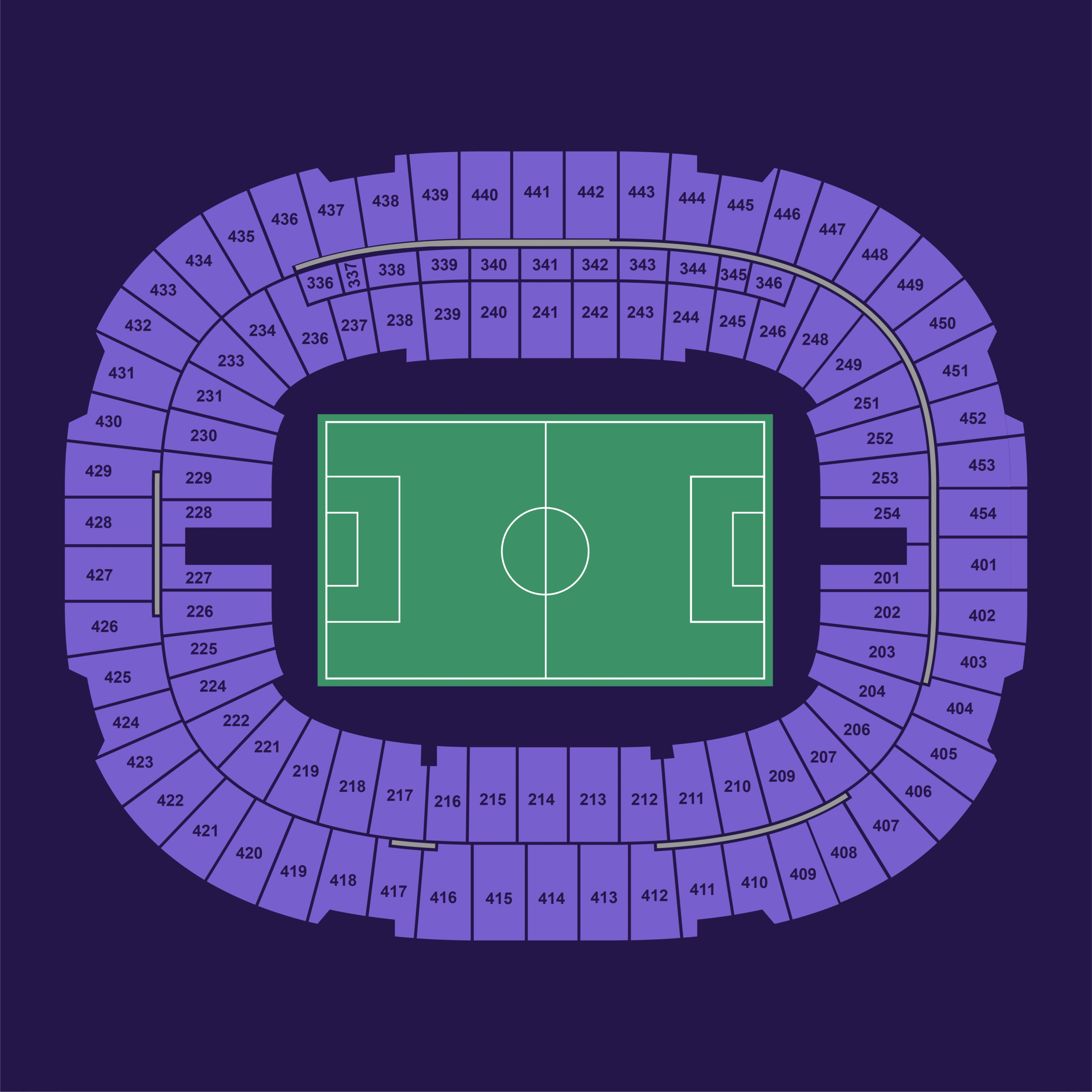 BC Place Stadium full seating chart showing all lower, middle, and upper bowl sections for FIFA World Cup 2026 matches in Vancouver.