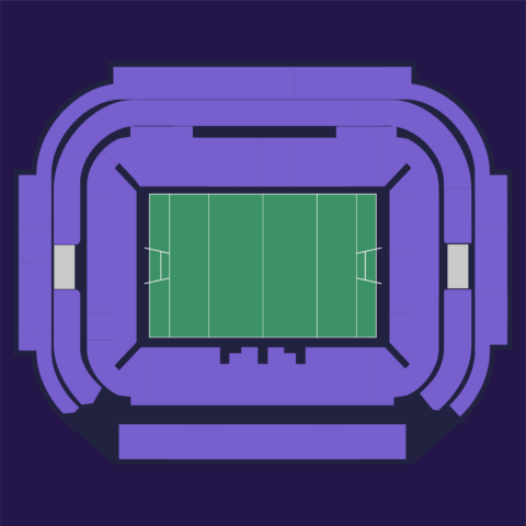 Full seating map of Brisbane Stadium (Suncorp Stadium) for Rugby World Cup 2027, displaying all stands, tiers, and viewing areas.