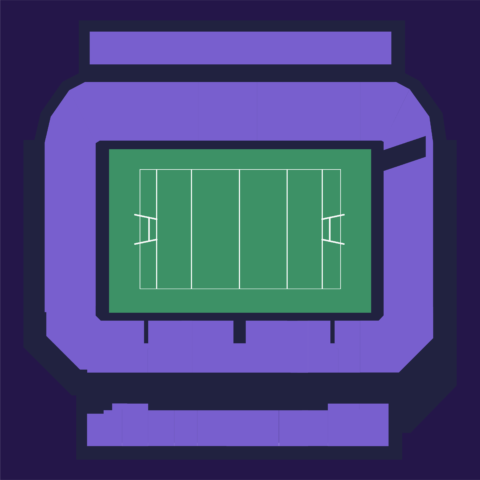 Full seating map of Newcastle Stadium for Rugby World Cup 2027, showing all stands, tiers, and viewing areas.