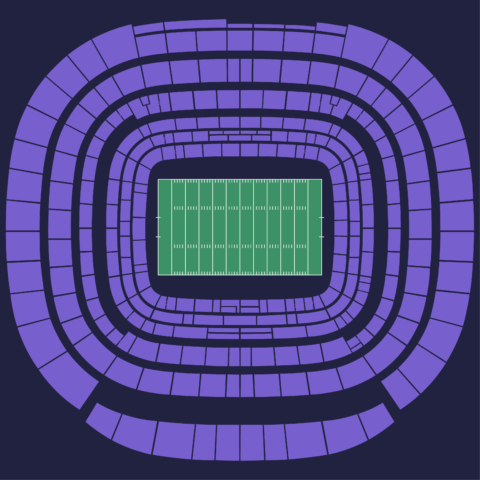 Seating map of Santiago Bernabéu Stadium in Madrid for the NFL International Game, showing the Tixsphere seating layout and ticket sections.