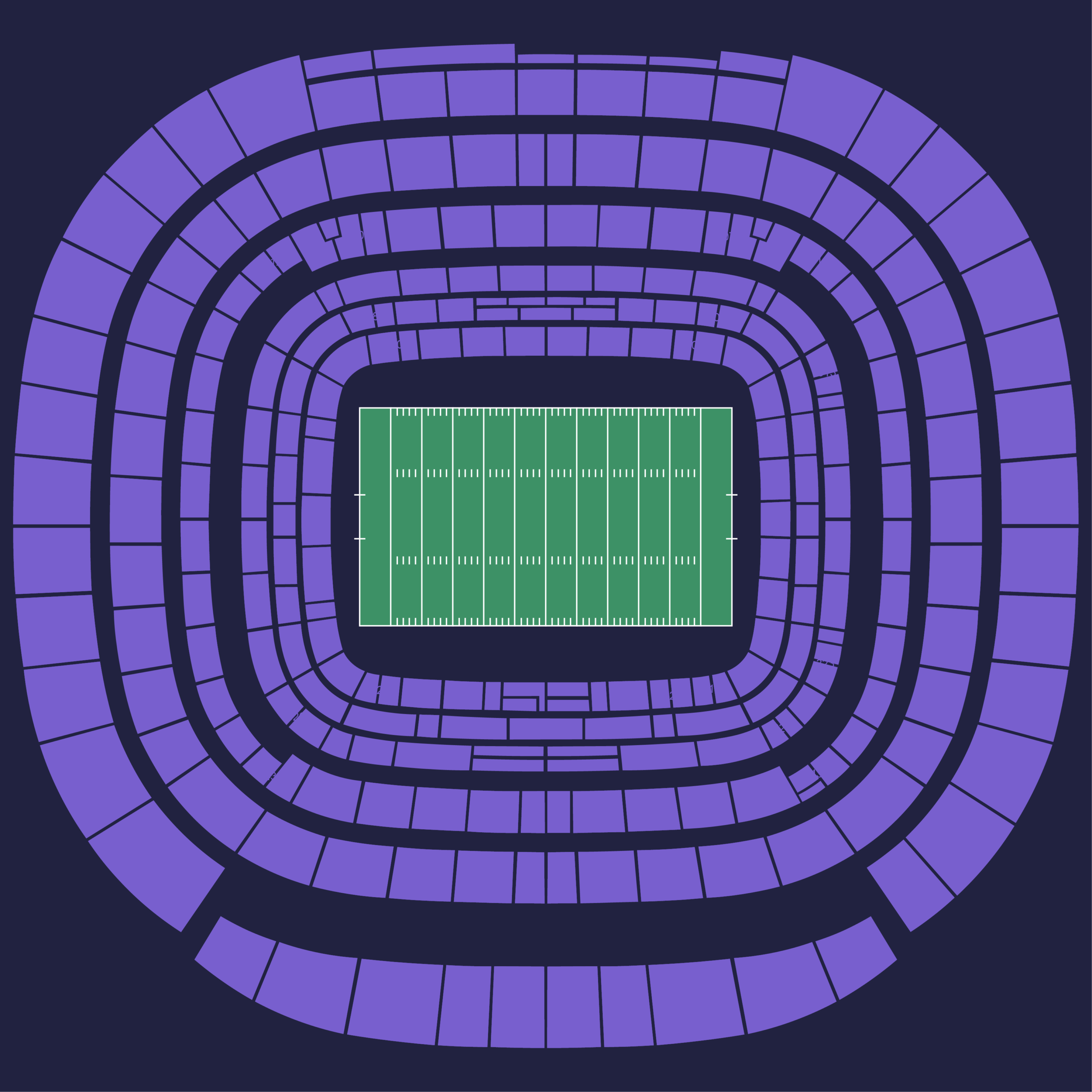 Seating map of Santiago Bernabéu Stadium in Madrid for the NFL International Game, showing the Tixsphere seating layout and ticket sections.